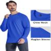 MAGCOMSEN Men's Undershirts Long Sleeve Shirts Thermal Fleece Shirts Athletic Workout Shirts Spring Fall Shirts Bright Blue L view 4