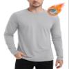 MAGCOMSEN Long Sleeve Workout Shirts for Men Moisture Wicking Shirts Dry Fit Base Layer Undershirts Light Grey L view 1