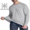 MAGCOMSEN Long Sleeve Workout Shirts for Men Moisture Wicking Shirts Dry Fit Base Layer Undershirts Light Grey L view 2