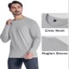 MAGCOMSEN Long Sleeve Workout Shirts for Men Moisture Wicking Shirts Dry Fit Base Layer Undershirts Light Grey L view 4