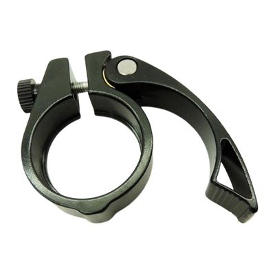 Aluminum Bicycle Seatpost Clamp, 38mm Diameter, Sleek Black Design