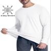 MAGCOMSEN White Undershirts Men Thermal Long Sleeve Base Layer Shirts Fleece Lined Workout Gym Shirts White 2XL view 2