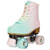 YYW Roller Skates for Girls and Women, Gradient Pink and Green PU Leather Light Up Kids Youth Roller Skates, Size 38-US Women 8 view 4