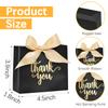 60Pack Small Thank You Gift Bags, 4.5x1.8x3.9 Inches Black Mini Gift Bags with Ribbon Wedding Candy Favor Boxes Birthday Party Favor Bags for Baby Shower Anniversary view 3