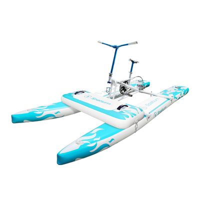 OTELETE Water Bikes 2.0 Inflatable Water Bikes for Lake Inflatable Floating Water Bicycle Enjoy Fun Water Sports(Blue White+Mat)