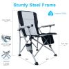 Camping Chair for Adults,Portable Folding Lawn Chair for Outside,Heavy Duty Camping Chair Support up to 330lbs,Collapsible Outdoor Chair with Cup Holder(Grey) view 2