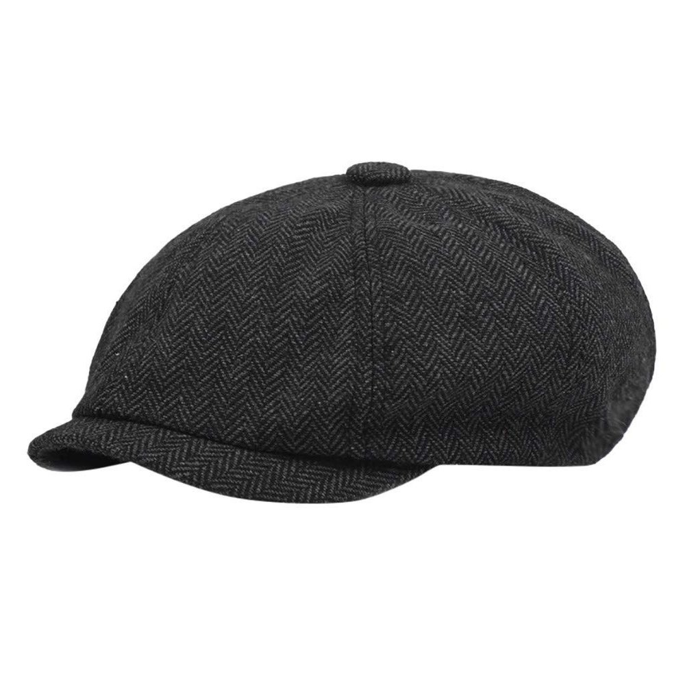 Applejack Hat for Women Women Newsboy Hats Cabbie Hat Beret Paperboy Tweed Baker Boy Fall Spring Cap (Black, One Size)