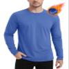 MAGCOMSEN Mens Base Layers Cold Weather Thermal Fleece Shirts Active Workout Shirts Dry Fit Winter Shirts Blue Grey XL view 1