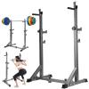 Folding Dumbbell Bench Fitness Barbell Rack - 660LBS Max Load Adjustable Squat Stand Dipping Station Gym Weight Lifting Bench Press Stand, Home Gym Fitness Squat Rack Dip Stand, Height view 1