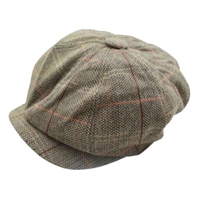 Men Summer Beret Hats Newsboy Cap Gatsby Baker Boy Hat Flat Caps Tweed Adjustable Peaky Herringbone Cloth Cap Hat (Grey, One Size)