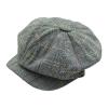 Men Summer Beret Hats Newsboy Cap Gatsby Baker Boy Hat Flat Caps Tweed Adjustable Peaky Herringbone Cloth Cap Hat (Grey, One Size) view 2