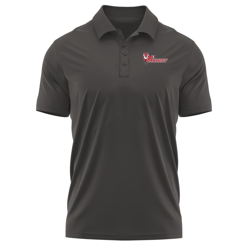 Campus Lab Marist College Adult Men's Polo Left Chest Logo, Charcoal, Large