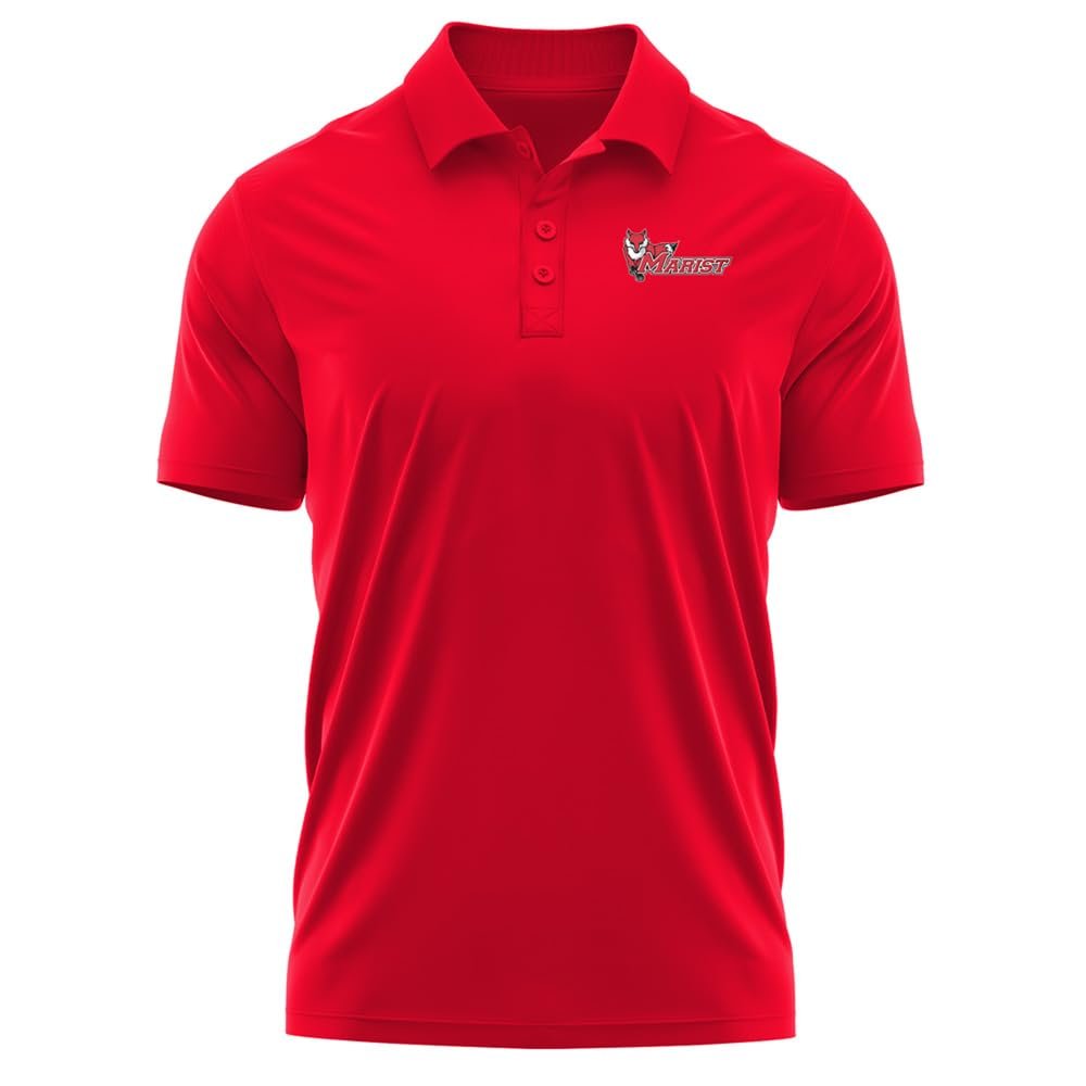 Campus Lab Marist College Adult Men's Polo Left Chest Logo, Red, Small