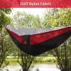 Camping Hammock, Portable Hammocks with Mosquito Net,Lightweight Nylon Parachute Hammock with 10ft Tree Straps,Camping Gear Must Haves for Travel Hiking Backpacking Beach Patio-Black&Red view 3
