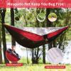 Camping Hammock, Portable Hammocks with Mosquito Net,Lightweight Nylon Parachute Hammock with 10ft Tree Straps,Camping Gear Must Haves for Travel Hiking Backpacking Beach Patio-Black&Red view 4