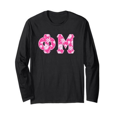 Phi Mu Sorority, Phi Mu Greek Letter Daisy Floral Long Sleeve T-Shirt
