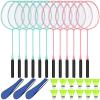 Chitidr 12 Pack Badminton Rackets Set Including Badminton Racquets, Nylon Shuttlecocks and Carry Bag for Outdoor Backyard Games Beginners(12 Pack,Mint Green, Foam Pink)