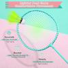 Chitidr 12 Pack Badminton Rackets Set Including Badminton Racquets, Nylon Shuttlecocks and Carry Bag for Outdoor Backyard Games Beginners(12 Pack,Mint Green, Foam Pink) view 4