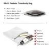 befen White Small Genuine Leather Crossbody Bags Purses for Women Multi Pocket Cross Body Handbags with Adjustable Shoulder Strap view 3