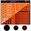 LOOM Reflective Stickers Mega Kit (101pcs Orange) Nighttime Safety Waterproof Self-Adhesive Decals for Helmets, Skateboard, Bike, Scooter, E-Bike, Motorcycle & Strollers  Bright Colors view 1