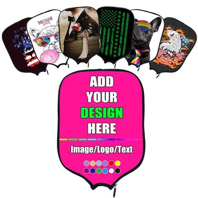 Custom Padded Pickleballs Paddle Cover with Your Own Picture Name Logo, Customized Rackets Cover Personalized Pickle Ball Paddle Case, DeepPink