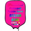 Custom Padded Pickleballs Paddle Cover with Your Own Picture Name Logo, Customized Rackets Cover Personalized Pickle Ball Paddle Case, DeepPink view 2