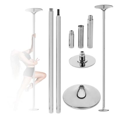 YLQFGUVWK Stripper Pole with Mounting Plate, Rotating/Static Dance Pole Fitness Pole 45mm Pole Dance Pole, 440 Lbs Weight Capacity, Removable and Adjustable