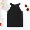ROMPERINBOX Toddler Tank Tops Girls 3 Pack Ribbed Knit Multipacks Halter Top Camisoles Undershirt 3-7 Years(Black/Beige/Brown,7Y) view 2