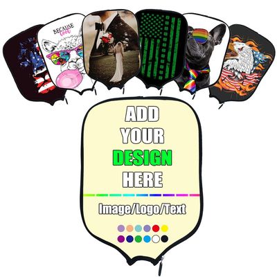 Personalized Pickle Ball Paddles Cover Add Your Own Image Logo Text, Custom Pickleballs Paddle Covers for Birthday Festival Gifts, LemonChiffon