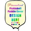 Personalized Pickle Ball Paddles Cover Add Your Own Image Logo Text, Custom Pickleballs Paddle Covers for Birthday Festival Gifts, LemonChiffon view 2