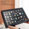 MUNEFE Brooch Display Box,Clear Lass Lid Pin Collection Display Case,Bade Storae Desktop Display Box for Jewellery Collection(Medium) view 2