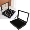 MUNEFE Brooch Display Box,Clear Lass Lid Pin Collection Display Case,Bade Storae Desktop Display Box for Jewellery Collection(Medium) view 4