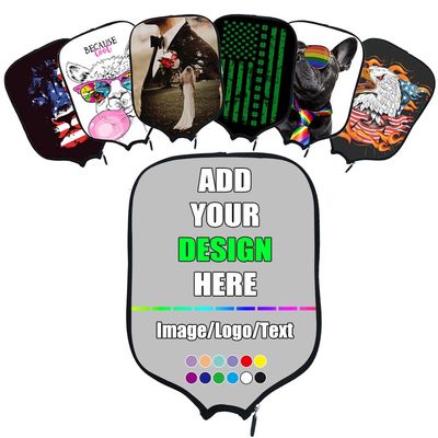 Personalized Pickle Ball Paddles Cover Add Your Own Image Logo Text, Custom Pickleballs Paddle Covers for Birthday Festival Gifts, Silver