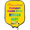 Custom Pickleballs Paddle Cover, Customized Racquet Cover with Photo Text Logo, Neoprene Cover Paddle Case Rackets Cover, Gold view 2