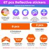 LOOM Reflective Stickers | 67pc Engineer Org | Reflective Stickers for Helmet, Bike, Motorcycle, Hard Hat | Waterproof Reflectors for Car, Trailer | Bike Reflectors for Night Riding view 3