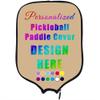 Custom Padded Pickleballs Paddle Cover with Your Own Picture Name Logo, Customized Rackets Cover Personalized Pickle Ball Paddle Case, Tan view 2