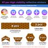 LOOM Reflective Stickers | 67pc Brilliant YLW | Reflective Stickers for Helmet, Bike, Motorcycle, Hard Hat | Waterproof Reflectors for Car, Trailer | Bike Reflectors for Night Riding view 3