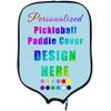 Custom Pickleballs Paddle Cover, Customized Racquet Cover with Photo Text Logo, Neoprene Cover Paddle Case Rackets Cover, LightBlue view 2