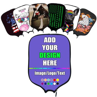 Custom Rackets Cover, Customized Pickleballs Paddle Protective Covers with Your Image Logo Name, Holder Fits Most Paddles, Slateblue