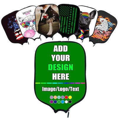 Custom Rackets Cover, Customized Pickleballs Paddle Protective Covers with Your Image Logo Name, Holder Fits Most Paddles, Green