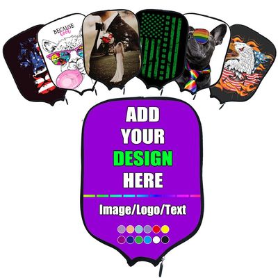 Custom Pickleballs Paddles Cover, Personalized Rackets Cover with Design Your Photo Text Logo, Fits Most Racquet, 8.5"x11.5", DarkViolet