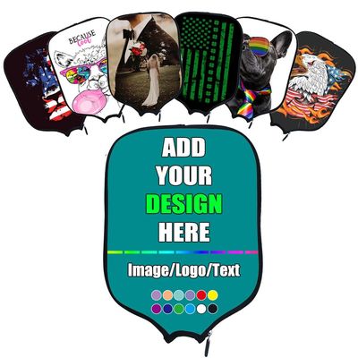 Custom Pickleballs Paddles Cover, Personalized Rackets Cover with Design Your Photo Text Logo, Fits Most Racquet, 8.5"x11.5", Darkcyan