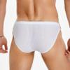 Wayonge Mens Ice Silk Briefs with Rainbow Stripes for Men Mesh Triangle Underwear Mens Brief Underpanties (Medium,White) view 3