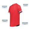 Augusta Sportswear Cutter+ Full Button Baseball Jersey Scarlet/White L view 4