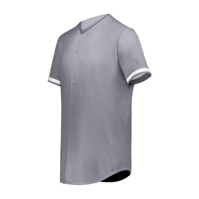 Augusta Sportswear Cutter+ Full Button Baseball Jersey Graphite/White S