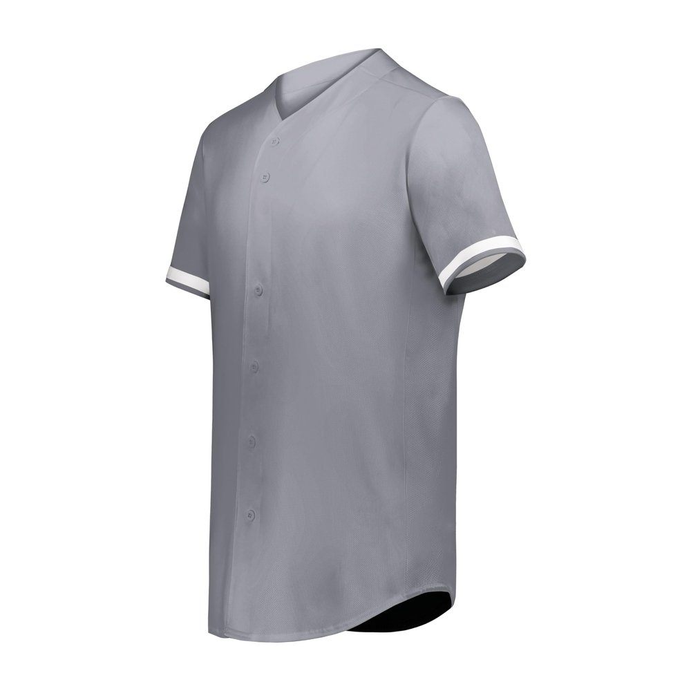 Augusta Sportswear Cutter+ Full Button Baseball Jersey Graphite/White S