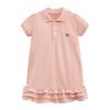 UNIYOUTH Girl's Polo Dress, Ruffle Pique Shirtdress School Uniform for Kids Toddler Baby Children with Short Sleeve, Ruffle-Pink, 5T view 1