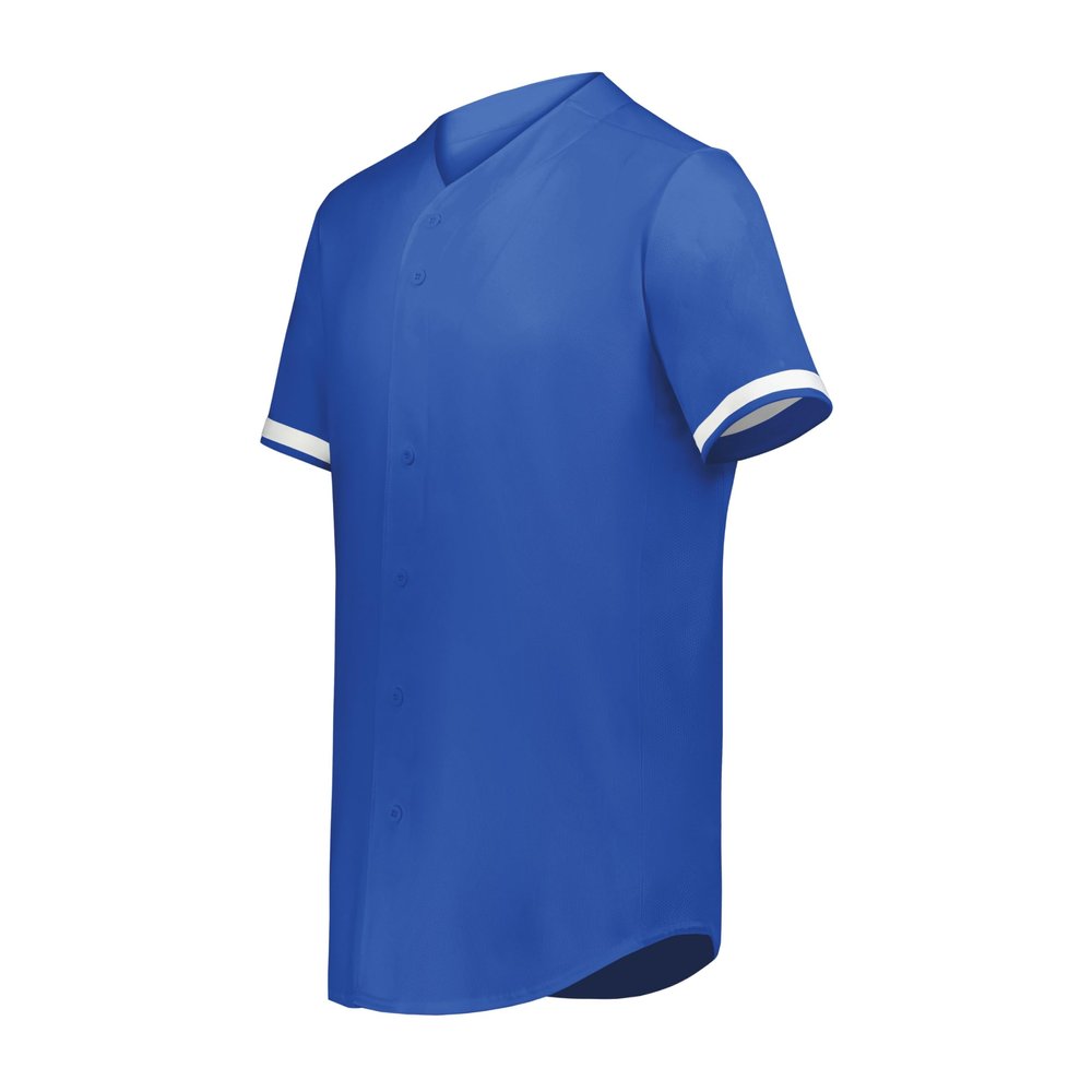 Augusta Sportswear Cutter+ Full Button Baseball Jersey Royal/White S