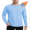 MAGCOMSEN Mens Thermal Long Sleeve Shirt Fleece Lined Active Shirts Workout Gym Athletic Shirts Base Layer Shirts Light Blue M