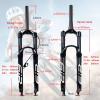 ZECHAO Ultralight Aluminum Alloy Mountain Bike Air Suspension Forks,26 27.5 29in Quick Release Disc Brake 140mm Travel Manual/Crown Lockout (Color : Tapered Manual Lock, Size : 27.5inch) view 3